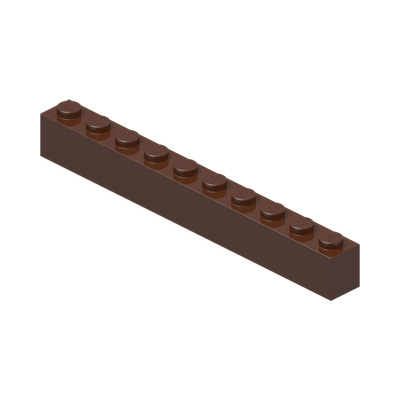 BRICK 1X10 · Reddish Brown (réf. BrickLink Reddish Brown)