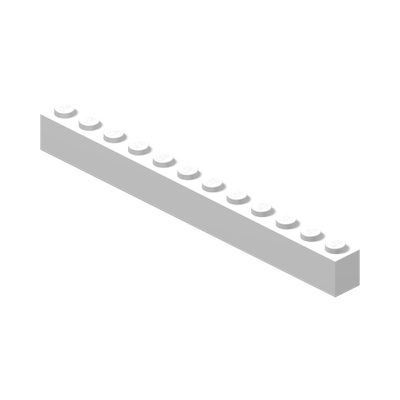 BRICK 1X12 · LEGO 611201 (réf. BrickLink 6112) · White (réf. BrickLink White)