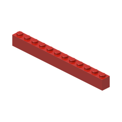 BRICK 1X12 · Bright Red (réf. BrickLink Red)