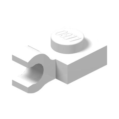 PLATE 1X1 W/HOLDER VERTICAL · LEGO 6347293 (réf. BrickLink 61252) · White (réf. BrickLink White)