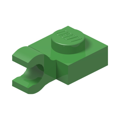 PLATE 1X1 W/HOLDER VERTICAL · Bright Green (réf. BrickLink Bright Green)
