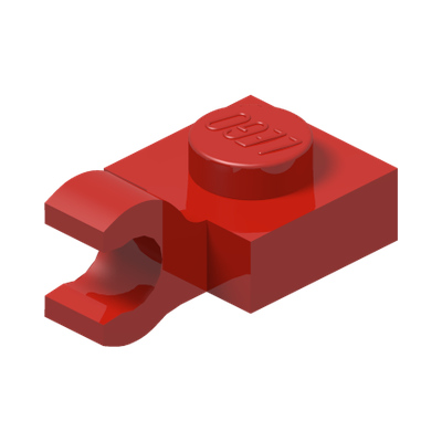 PLATE 1X1 W/HOLDER VERTICAL · Bright Red (réf. BrickLink Red)