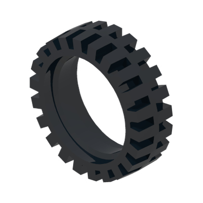 TYRE LOW NARROW Ø24x7MM · LEGO 4541455 (réf. BrickLink 61254) · Black (réf. BrickLink Black)