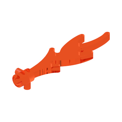 Wave Rounded Straight with Bar End and Small Pins (Castle Dragon Flame / Seaweed / Water) · LEGO 612647 (réf. BrickLink 6126) · Couleur BrickLink : Trans-Neon Orange
