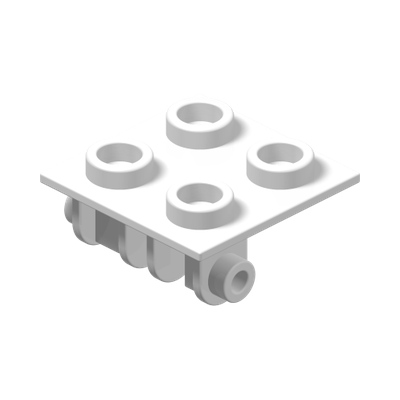 PLATE 2X2 (ROCKING) · LEGO 4612342 (réf. BrickLink 6134) · White (réf. BrickLink White)