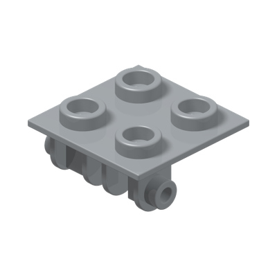 PLATE 2X2 (ROCKING) · Medium Stone Grey (réf. BrickLink Light Bluish Gray)