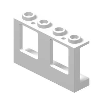 WALL W/WINDOW W.RADIUS 1x4x2 · LEGO 4521846 (réf. BrickLink 61345) · White (réf. BrickLink White)