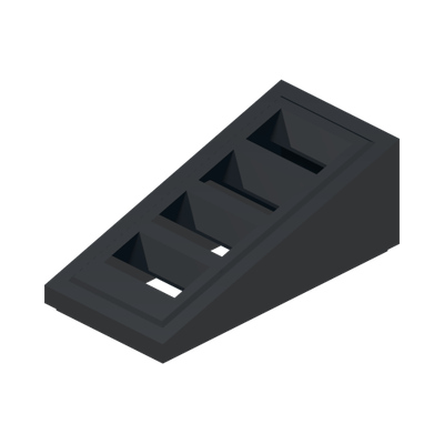 ROOF TILE W. LATTICE 1x2x2/3 · Black (réf. BrickLink Black)