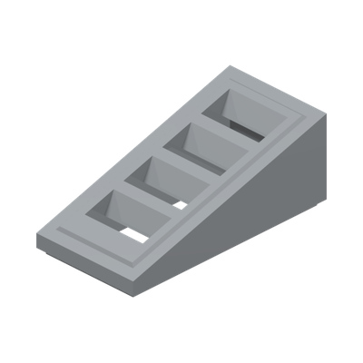 ROOF TILE W. LATTICE 1x2x2/3 · Medium Stone Grey (réf. BrickLink Light Bluish Gray)