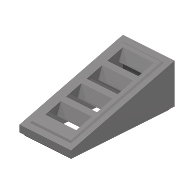 ROOF TILE W. LATTICE 1x2x2/3 · Silver Metallic (réf. BrickLink Flat Silver)