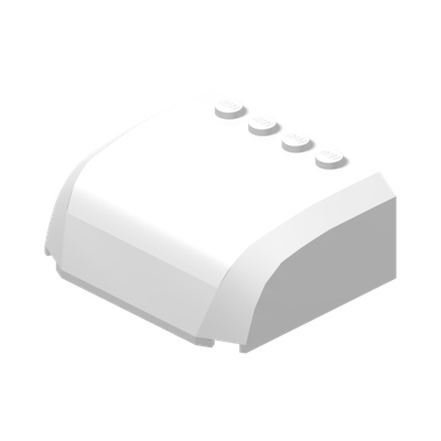 Windscreen 5 x 6 x 2 Curved Top Canopy with 4 Studs · LEGO 4518575 (réf. BrickLink 61484) · Couleur BrickLink : White