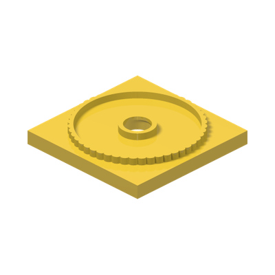 BOTTOM W. TURNTABLE 4X4 · Bright Yellow (réf. BrickLink Yellow)