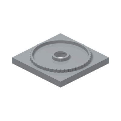 BOTTOM W. TURNTABLE 4X4 · Medium Stone Grey (réf. BrickLink Light Bluish Gray)