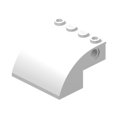 BRICK 4X4X2 W. BOW / Ø 4.85 · LEGO 6296243 (réf. BrickLink 61487) · White (réf. BrickLink White)
