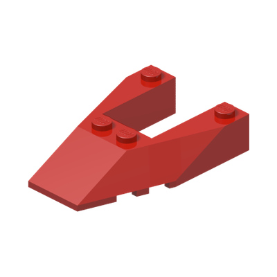 Wedge 6 x 4 Cutout with Stud Notches · Couleur BrickLink : Red