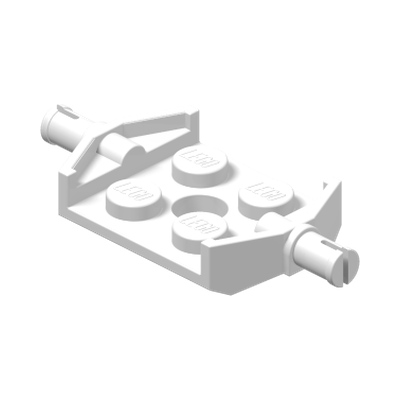 Plate, Modified 2 x 2 with Wheels Holder Wide and Hole · LEGO 4206209 (réf. BrickLink 6157) · Couleur BrickLink : White