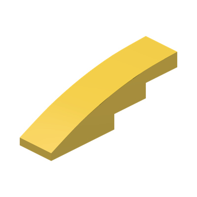 BRICK WITH BOW 1X4 · Bright Yellow (réf. BrickLink Yellow)