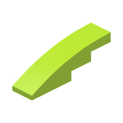 Slope, Curved 4 x 1 · Bright Yellowish Green (réf. BrickLink Lime)