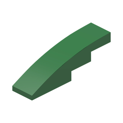 Slope, Curved 4 x 1 · Dark Green (réf. BrickLink Green)