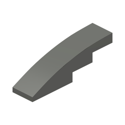 BRICK WITH BOW 1X4 · Dark Stone Grey (réf. BrickLink Dark Bluish Gray)