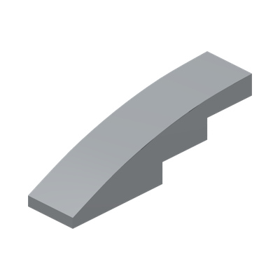 BRICK WITH BOW 1X4 · Medium Stone Grey (réf. BrickLink Light Bluish Gray)
