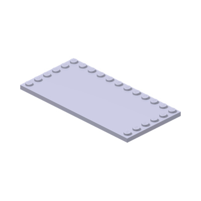 Tile, Modified 6 x 12 with Studs on Edges · Réf. BrickLink 6178 · Couleur BrickLink : Light Violet