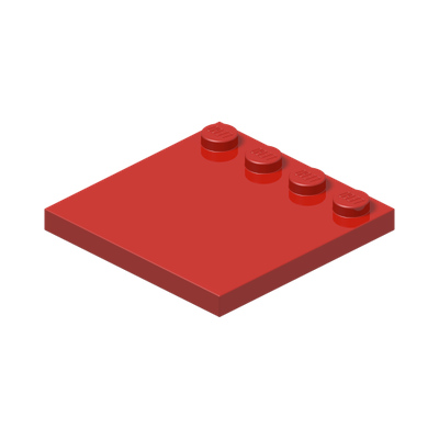 PLATE 4X4 W. 4 KNOBS · Bright Red (réf. BrickLink Red)