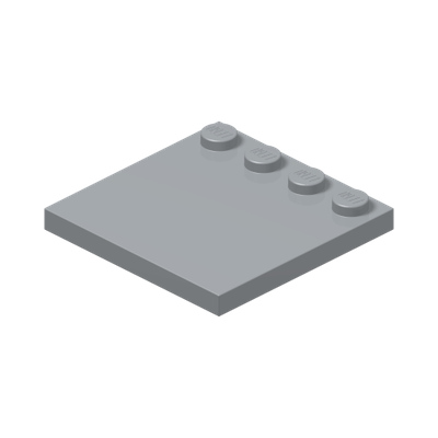 PLATE 4X4 W. 4 KNOBS · Medium Stone Grey (réf. BrickLink Light Bluish Gray)