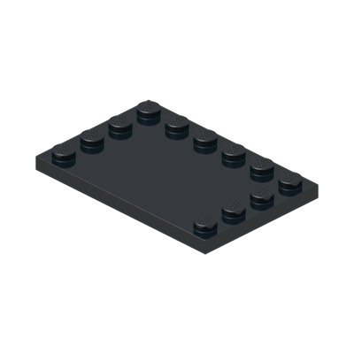 PLATE 4X6 W. 12 KNOBS · Black (réf. BrickLink Black)