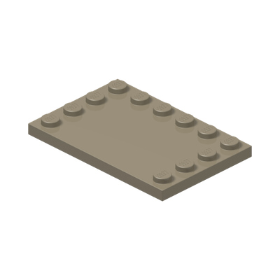 PLATE 4X6 W. 12 KNOBS · Sand Yellow (réf. BrickLink Dark Tan)