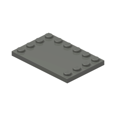 PLATE 4X6 W. 12 KNOBS · Dark Stone Grey (réf. BrickLink Dark Bluish Gray)