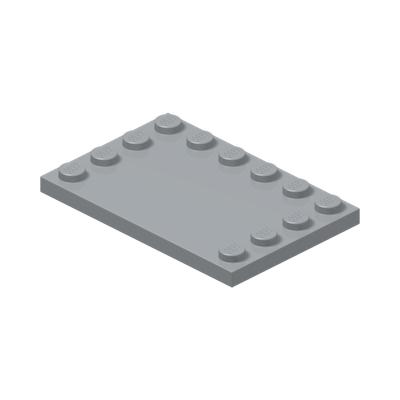 PLATE 4X6 W. 12 KNOBS · Medium Stone Grey (réf. BrickLink Light Bluish Gray)