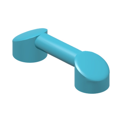 Bar 1 x 3 with 2 Stud Receptacles (Radio Handle / Telephone Handset) · Couleur BrickLink : Medium Azure