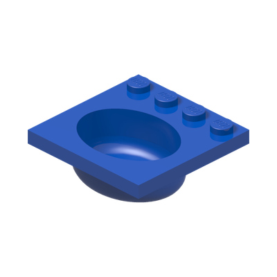 Container, Sink 4 x 4 with Elliptical Basin · LEGO 619523 (réf. BrickLink 6195) · Bright Blue (réf. BrickLink Blue)