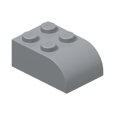BRICK 2X3 W. ARCH · Medium Stone Grey (réf. BrickLink Light Bluish Gray)