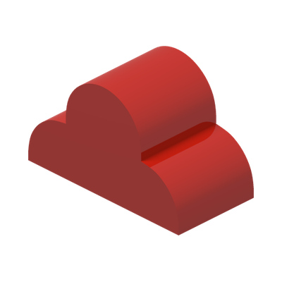 Slope, Curved 4 x 2 x 2 Triple · Réf. BrickLink 6216 · Couleur BrickLink : Red