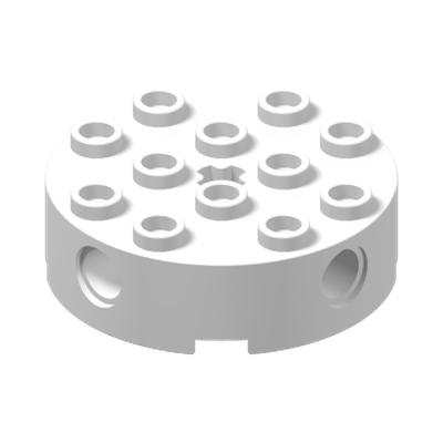 TECHNIC BRICK 4X4 ROUND · LEGO 4203583 (réf. BrickLink 6222) · White (réf. BrickLink White)