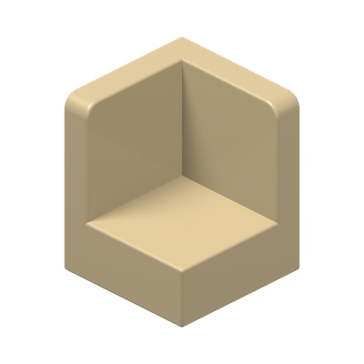 WALL CORNER 1X1X1 · Brick Yellow (réf. BrickLink Tan)