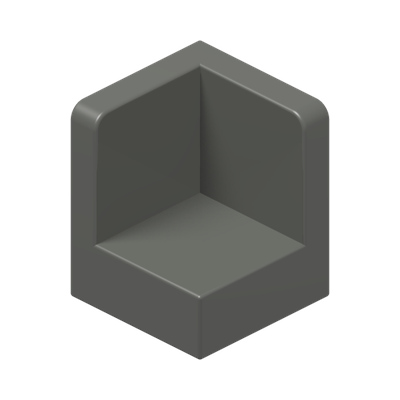 WALL CORNER 1X1X1 · Dark Stone Grey (réf. BrickLink Dark Bluish Gray)