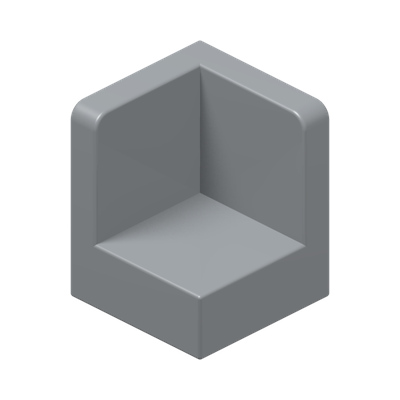 WALL CORNER 1X1X1 · Medium Stone Grey (réf. BrickLink Light Bluish Gray)