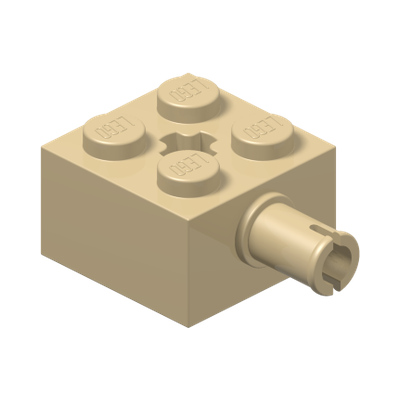 BRICK 2X2 W. SNAP AND CROSS · Multicombination 3 (réf. BrickLink Tan)