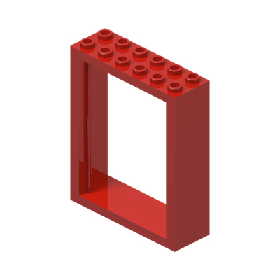 Door, Frame 2 x 6 x 6 FreeStyle · Réf. BrickLink 6235 · Couleur BrickLink : Red