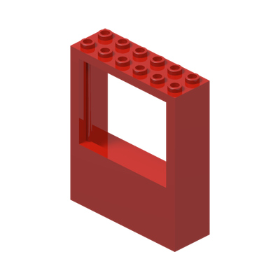 Window 2 x 6 x 6 FreeStyle · Réf. BrickLink 6236 · Couleur BrickLink : Red