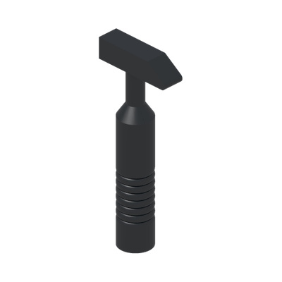 Minifigure, Utensil Tool Cross Pein Hammer - 6-Rib Handle · LEGO 4124110 (réf. BrickLink 6246b) · Couleur BrickLink : Black