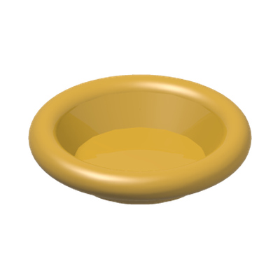 Minifigure, Utensil Dish 3 x 3 · LEGO 6051528 (réf. BrickLink 6256) · Gold Ink (réf. BrickLink Metallic Gold)