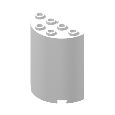 Cylinder Half 2 x 4 x 4 · LEGO 4163987 (réf. BrickLink 6259) · Couleur BrickLink : White