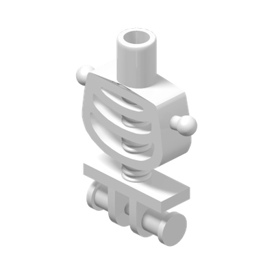 Torso Skeleton, Rounded Rib Cage and Thin Shoulder Pins · LEGO 626001 (réf. BrickLink 6260) · Couleur BrickLink : White