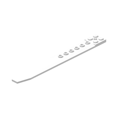 Plate, Modified 2 x 16 with Angled Side Extensions and Axle Hole (Rotor Blade) · LEGO 4549264 (réf. BrickLink 62743) · Couleur BrickLink : White