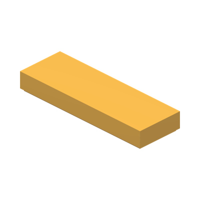 FLAT TILE 1X3 · Flame Yellowish Orange (réf. BrickLink Bright Light Orange)