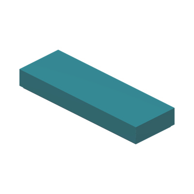 FLAT TILE 1X3 · Bright Bluish Green (réf. BrickLink Dark Turquoise)